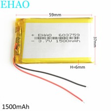 3.7V 1500mAh Lipo Battery Rechargeable For PAD Cell Phone Camera Radios 603759