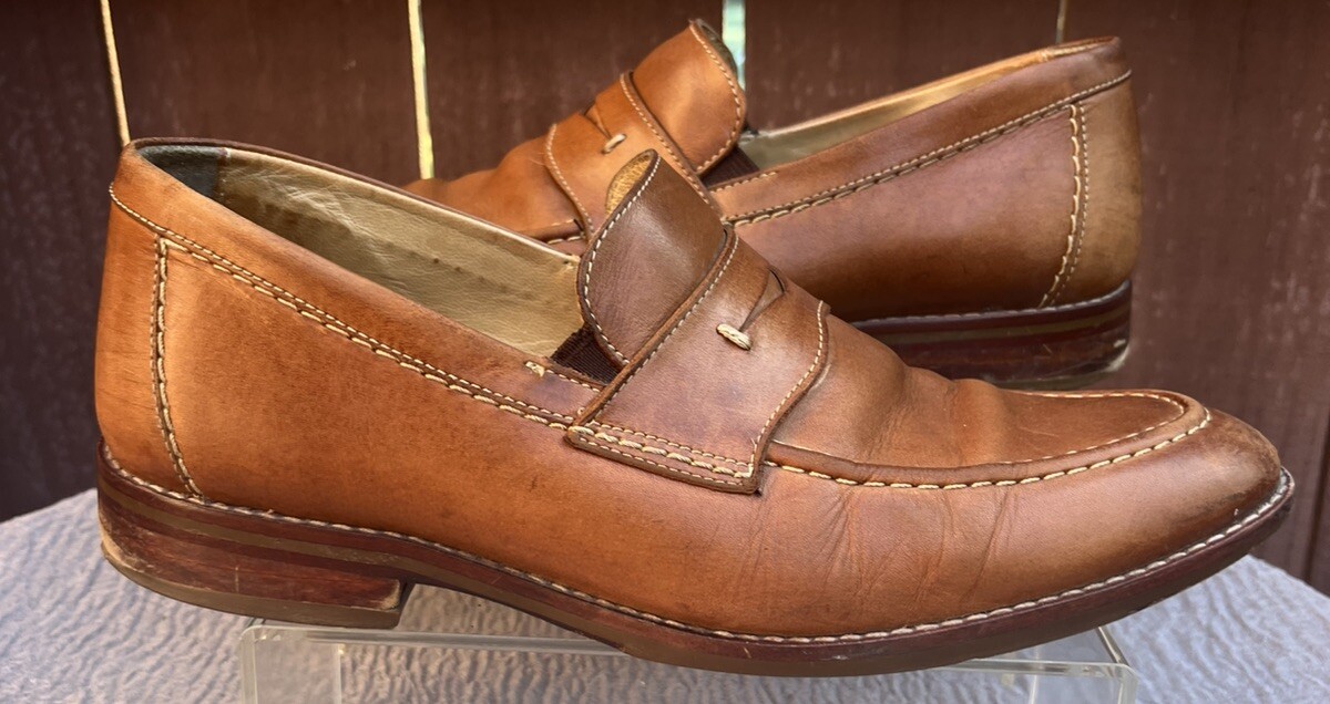 JOHNSTON&MURPHY / ローファー/ペニーローファー/UK9/BRD/レザ- Men's Johnston & Murphy Brown Leather Penny Loafer Size 9m | eBay