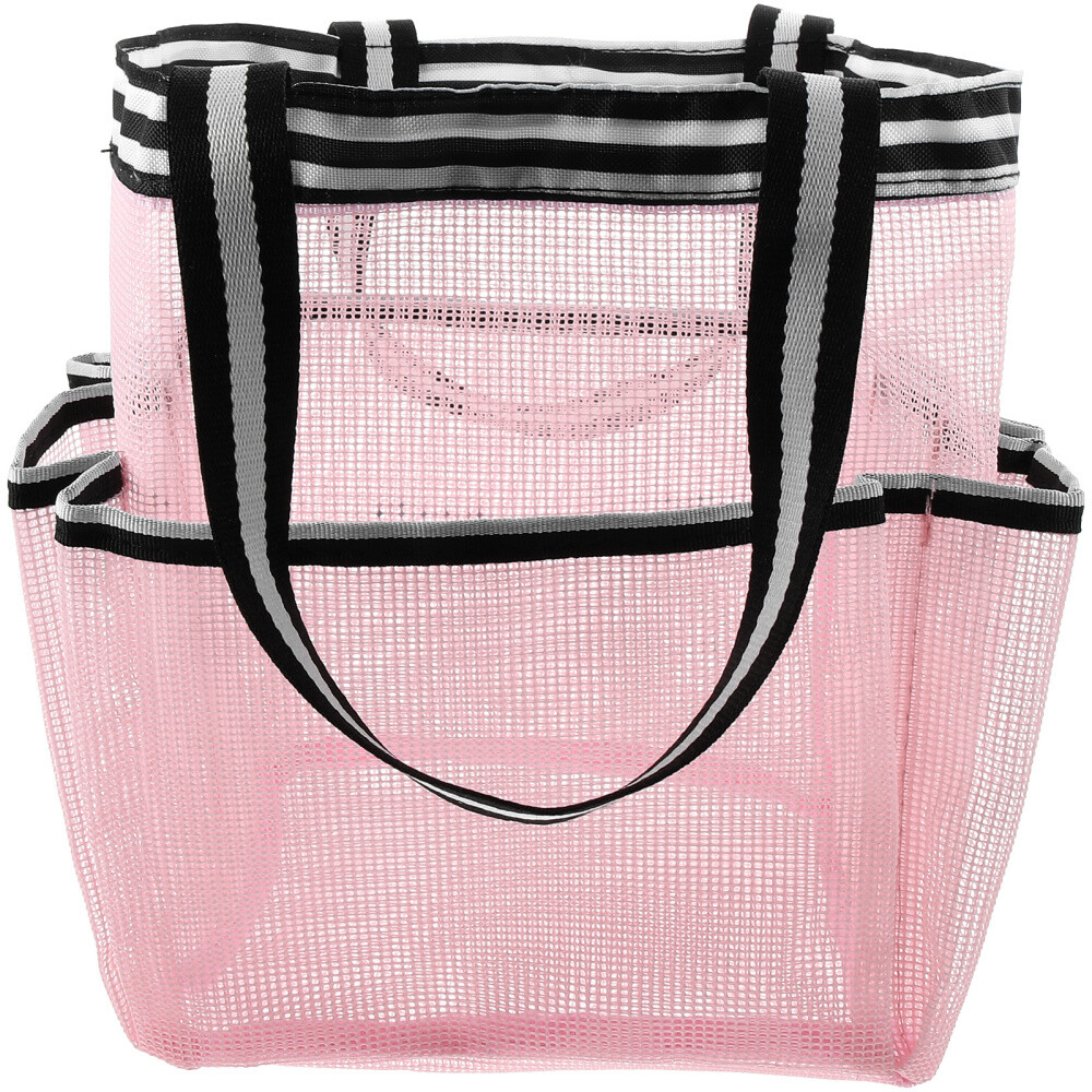 Portable Mesh Nylon Shower Organizer Large Capacity Toiletry Cosmetic Pouch