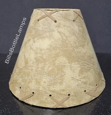 Faux Leather LAMP SHADE Clip-On Bulb Style Rustic Country Cottage Cabin 9 inch