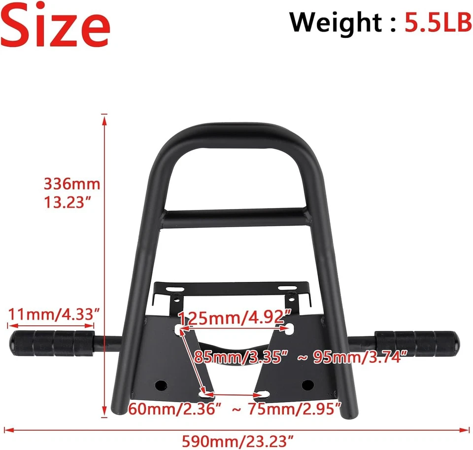 Bagageiro dublê tripulado de ferro com pegada CNC para 2013-2020 Honda Grom MSX 125 - Imagem 3 de 4