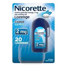   Nicorette 2mg Nicotine Lozenges For Smoking Cessation Ice Mint 20 Count