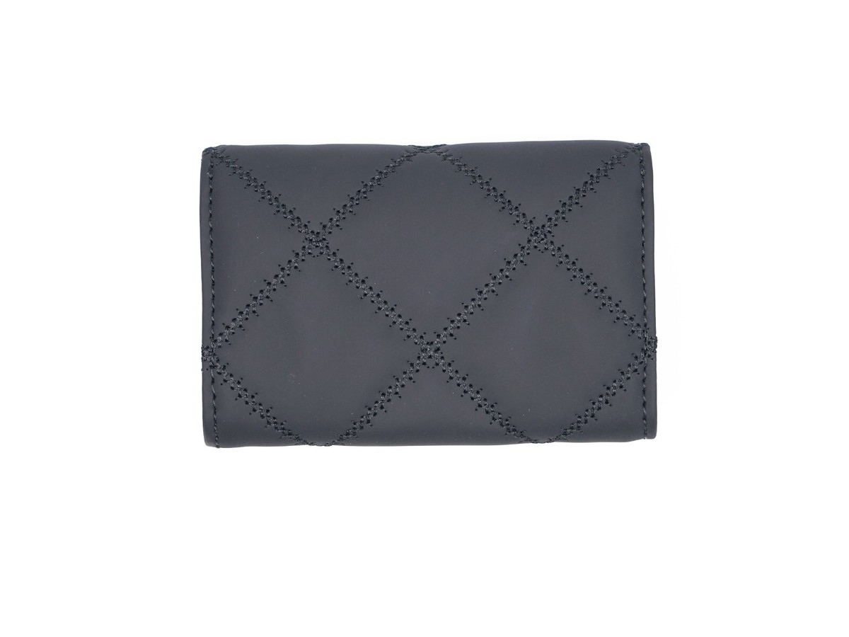 New Tory Burch WILLA Matte Black Quilted Card Case Coin