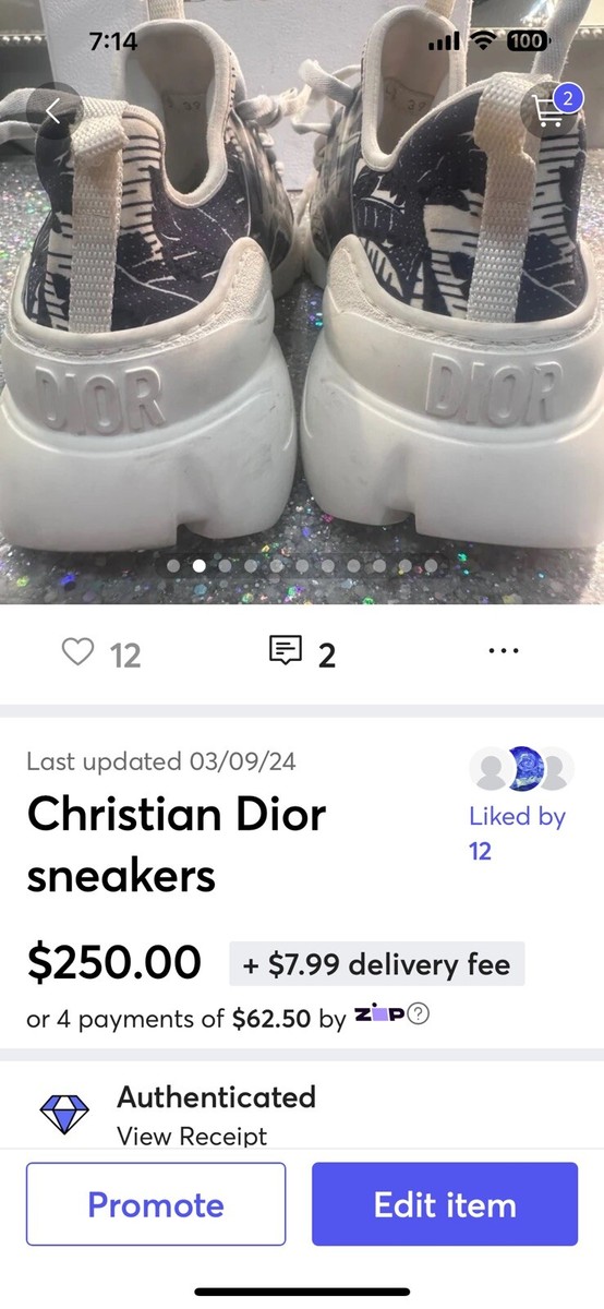 Dior D-Connect Blue White Butterfly Tropicalia Lace Up Flat