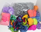 New ListingDestash spinning/felting fiber - hand dyed merino wool, hemp/flax, and more
