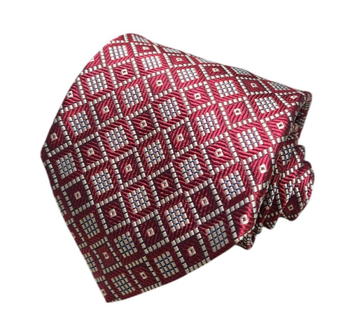 Maus & Hoffman 100% Silk Mens Tie Necktie Geometric Red