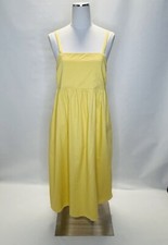 Madewell Summer Midi Dress Womens Size Small Yellow Sleeveless Pleated