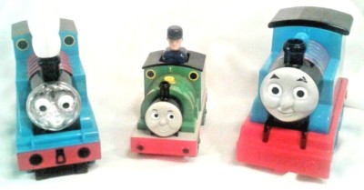 THOMAS THE TRAIN Lot #3 Toys Flashlight Percy Push & Go Bubbles Whistle Batt Inc