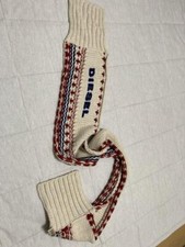 Diesel Men Beige Logo Muffler Knit Casual Classic Winter Style Soft Luxury Feel