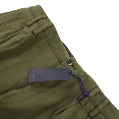 Zanella NWT Chinos / Casual Pants Size 32 US Nessy Solid Green Cotton Blend
