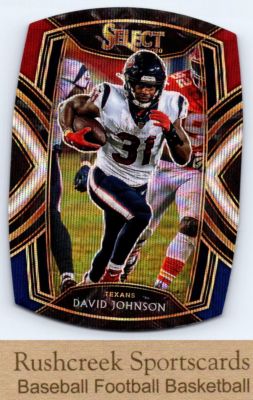 2020 Panini Select #226 David Johnson Texans Tri-Color Prizm Die Cut