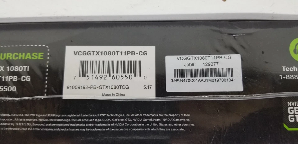 PNY GeForce VCGGTX1080T11PB-CG, GTX 1080 Ti 11GB PCI Express 3.0 x16 Video Card - Image 3 of 4