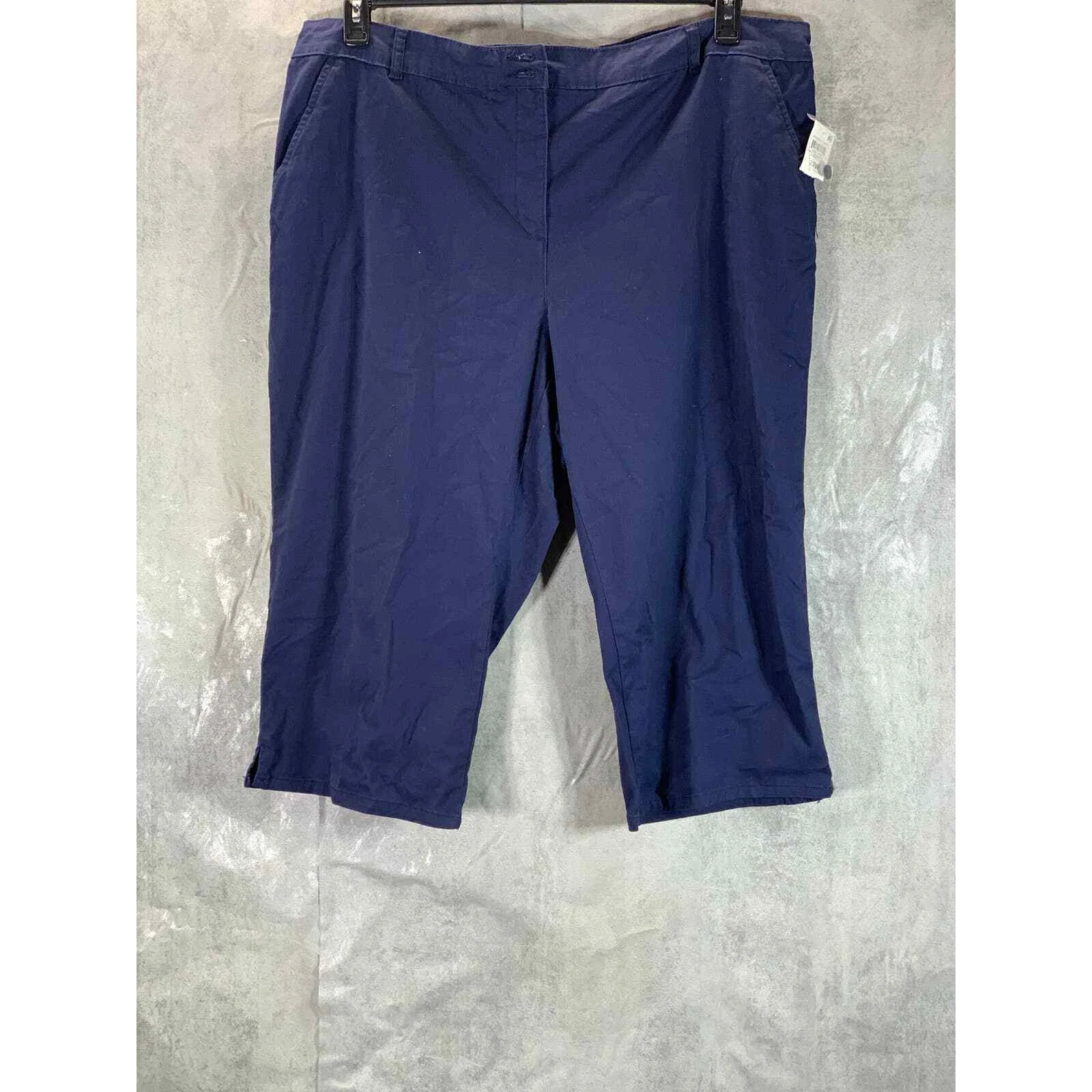 Karen Scott Women's Plus Intrepid Blue High-Rise Comfort-Waist Capri Pants SZ22W