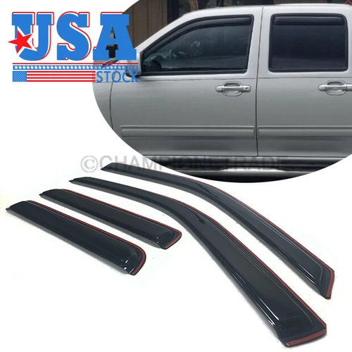 US IN-CHANNEL Window Visors Sun Rain Guard for Chevy Colorado Crew Cab 2004-2012