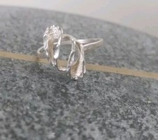 Vtg Modernist Wave Textured Dimensional Spiral Ring Sterling 925 Size 5.25