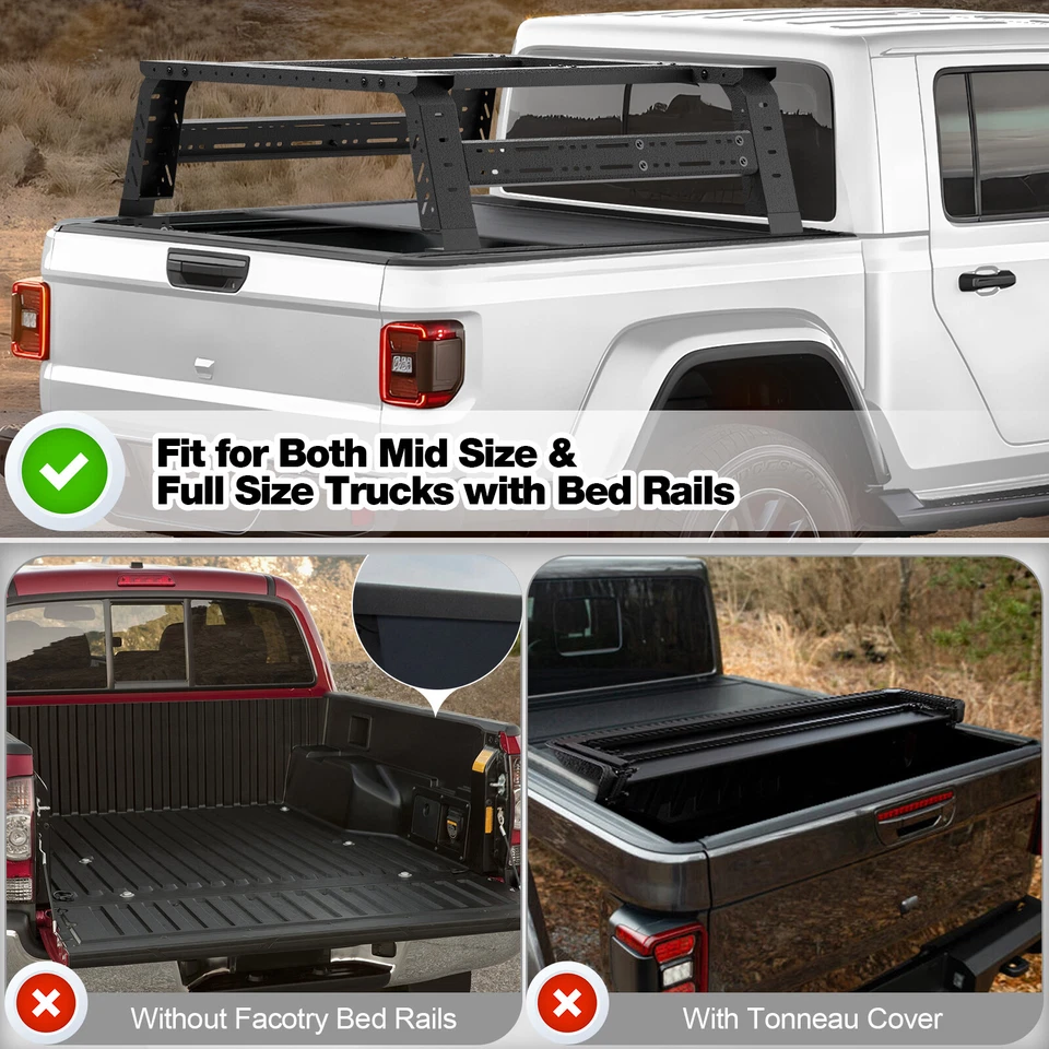 Black Bed Racks Cargo Carrier Overland For Nissan Titan/Nissan Titan XD/Frontier Foto 3 de 4