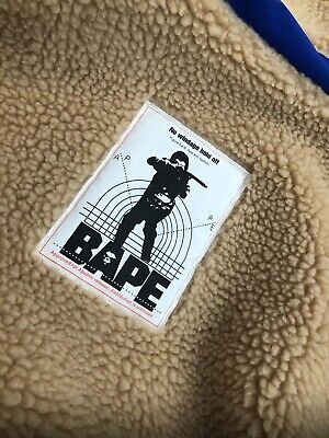 A Bathing Ape BAPE Boa Snowboard Jacket, Beige Fleece FW19 Size L Large