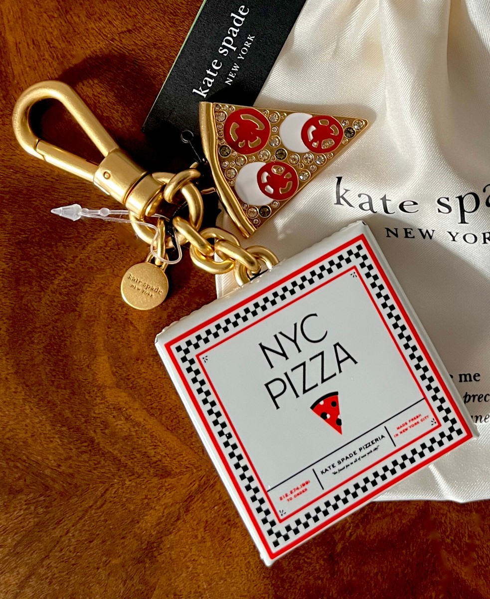NWT Kate Spade Crystal Pizza Slice W/Leather Pizza Box SLICE NWT Kate Spade Crystal Pizza Slice W/Leather Pizza Box SLICE