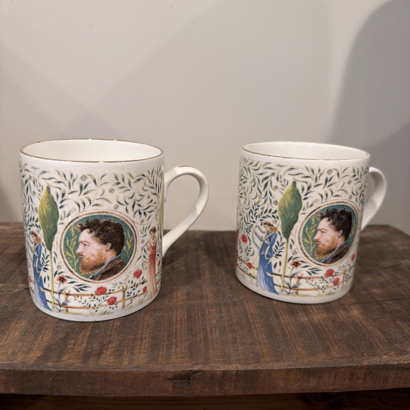 New! Pair of William Morris & Co-s 100 Years 1896 to 1996 -  Coffee Mugs-TRENDY!