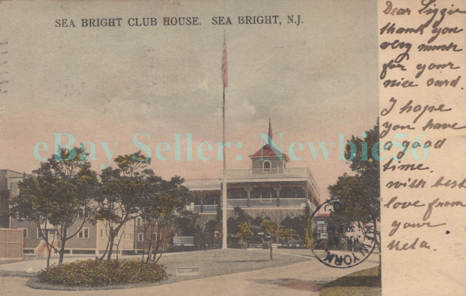 Sea Bright NJ - SEA BRIGHT CLUB HOUSE - Postcard Seabright