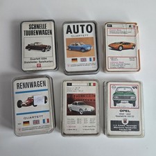 6 x altes Quartett Auto Rennwagen Touren Sportwagen ASS Schmid Joker Spielkarten