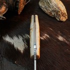 8.9" Hunting EDC Damascus Knife Handmade Full Tang Resin Handle Leather Sheath — photo 8