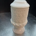 Vintage Fenton Fairy Lamp Olde Virginia Fine Cut Block White Milk Glass READ