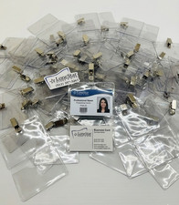 1000 Badge Holders 4x6" w/ Business Card Pocket Bulldog Clip Bulk Networking 