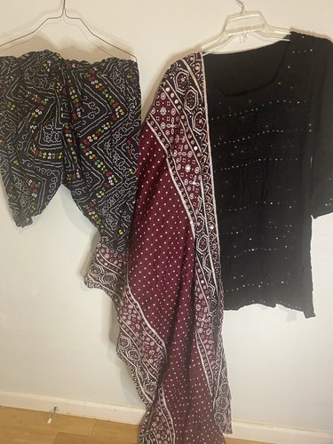 Sindhi Ajrak  Cultural  hand Embodied with thread, Multi-Color Cotton set