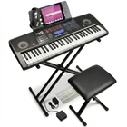RockJam RJ761 61 Key Keyboard Piano with Bench, Full-Size, Black