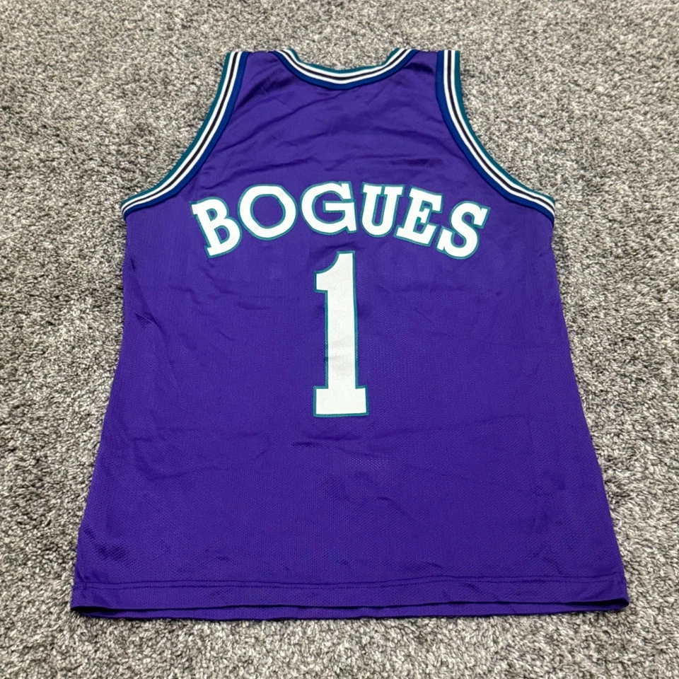 Camiseta deportiva de baloncesto de colección de los 90 Charlotte Hornets Muggsy Bogues NBA campeón para hombre 40 M Foto 2 de 4