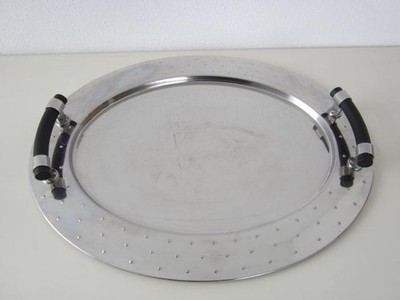 Alessi Serviertablett oval, Design MG09 Michael Graves INOX 18/10, Made in Italy