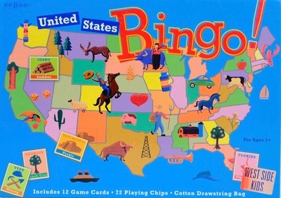 eeBoo USA Bingo pädagogisches Familienbrettspiel (5+) Inhalt versiegelt