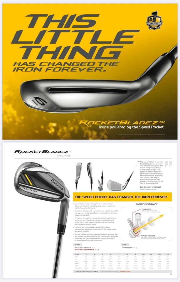 Nuevo - Juego de hierros TaylorMade RocketBladez 2018 (6 Iron-PW y SW) Foto 2 de 3