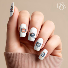 Denver Broncos  Football Nail Decals Water Transfer Clear Overlay Nail Art
