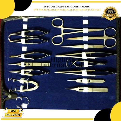 30 PC O.R GRADE BASIC OPHTHALMIC EYE MICRO SURGERY SURGICAL INSTRUMENTS SET KIT - 第 3/4 張圖片