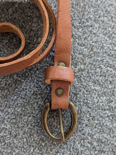 Kennet Street Soft Leather Belt M Womens Skinny Brown 32-30" Waist Dress Belt - Picture 3 of 9