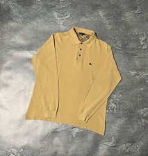 Vintage Burberry London Long Sleeve Polo Shirt Medium Size