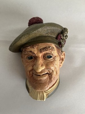 Vintage Bossons Chalkware 1969 Jock Man s Head Face Wall Sculpture Decor England