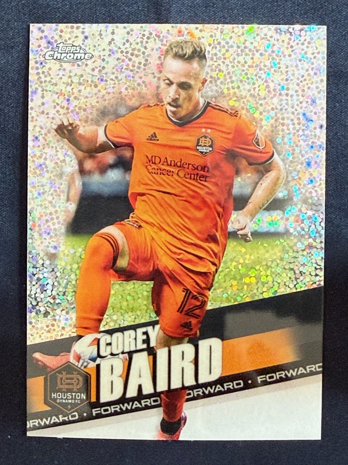 2022 Topps MLS Chrome Corey Baird Speckle Refractor Houston Dynamo