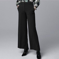 Simply Vera Wang Professional Crepe Wide Leg Trousers Black Size 6