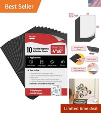 Adhesive Magnetic Sheets, 4" x 6", 10 Pack