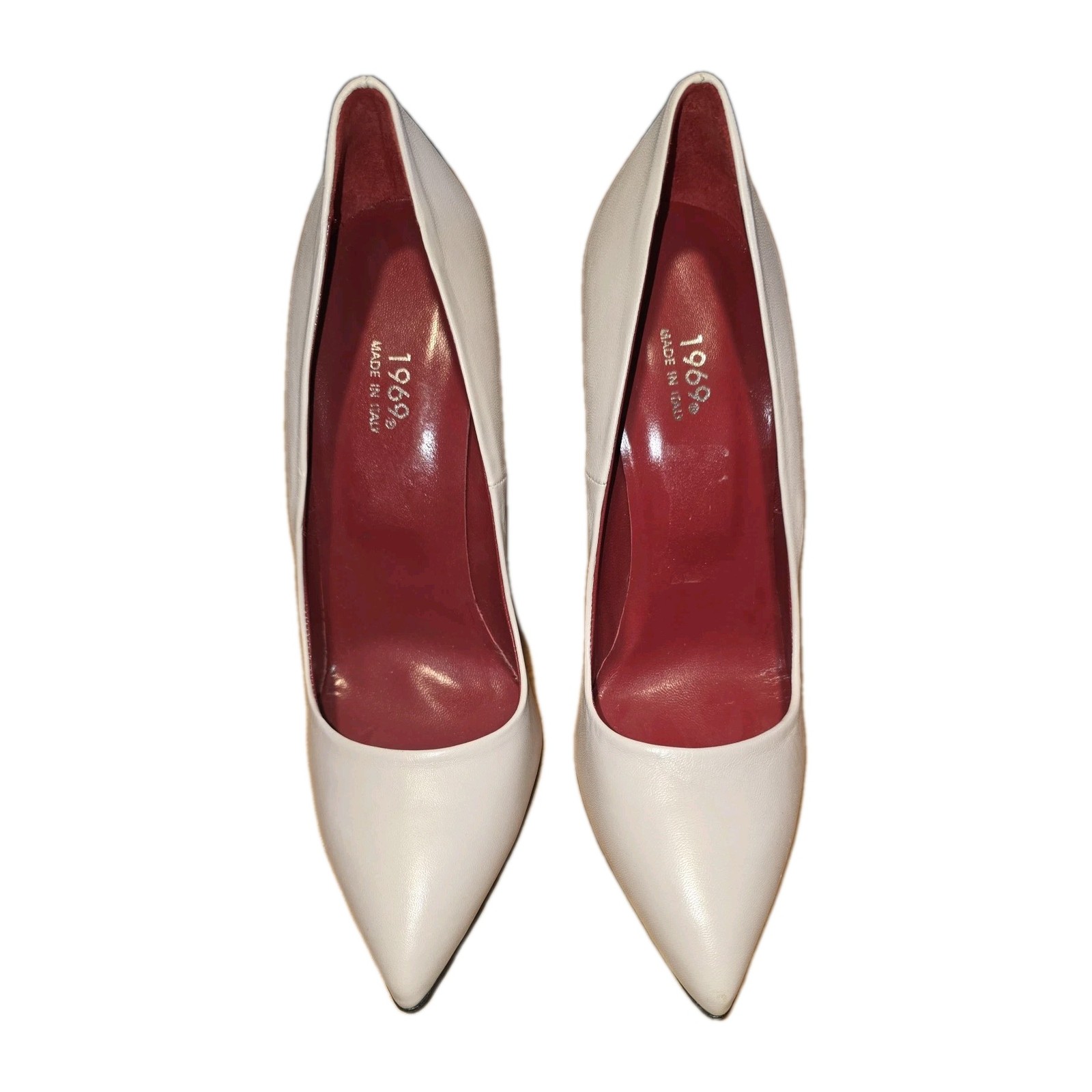 1969 Made in Italy Stiletto High Heels Pigalle Style Leather Pumps Blush Pink 42