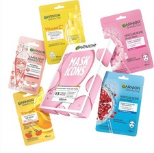 Garnier Mask Icons Discovery Collection, Face and Eye Sheet Masks Set with Vitam