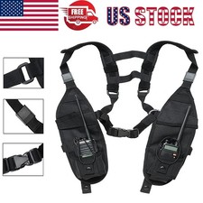 Radio Shoulder Harness Holster Chest Holder Universal Vest Rig Nylon for Police