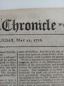 Original 1776 British Newspaper - American Revolutionary War - Colonies