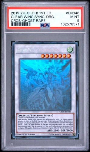 Clear Wing Synchro Dragon CROS-EN046 1st Edition-Ghost Rare Yugioh PSA 9 *571