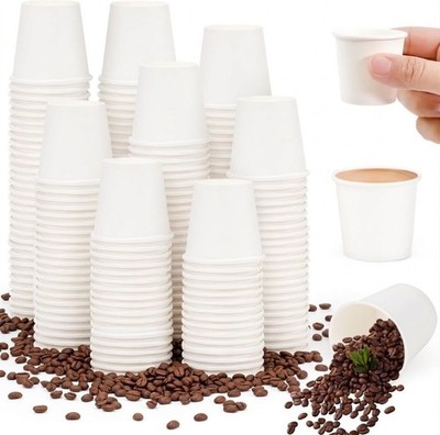 30ml Mini Pappbecher Shotbecher Weiß Einweg 1000 / 50 Stück