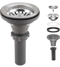 NEW Stainless Steel Kitchen Sink Drain Assembly Kit Fit For 3.5 Inch Drains