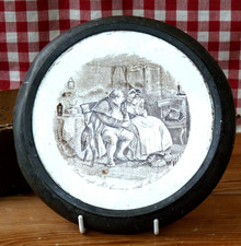 Antique Advertising tile Shilling teapot stand Dickens Mr Bumble